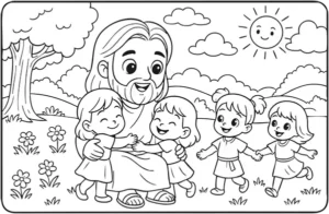 Ilustração bíblica para colorir - página 4 do livro de colorir infantil grátis