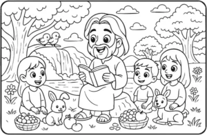 Ilustração bíblica para colorir - página 12 do livro de colorir infantil grátis