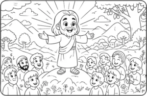 Ilustração bíblica para colorir - página 14 do livro de colorir infantil grátis