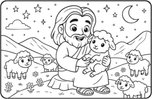 Ilustração bíblica para colorir - página 16 do livro de colorir infantil grátis