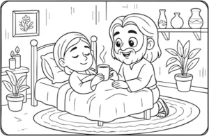 Ilustração bíblica para colorir - página 18 do livro de colorir infantil grátis