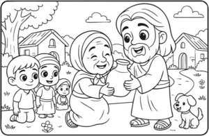 Ilustração bíblica para colorir - página 20 do livro de colorir infantil grátis
